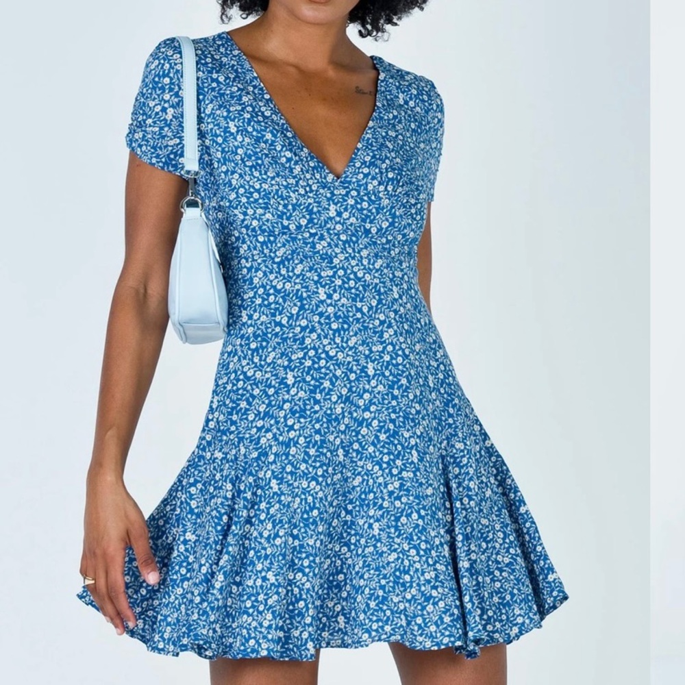 Princess Polly Sting Blue Mini Dress Size Medium